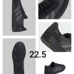 Tenis tipo retro, negro con detalles gris oscuro, talla 22.5.