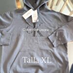 Sudadera Gris, con gorro, CK, Talla XL